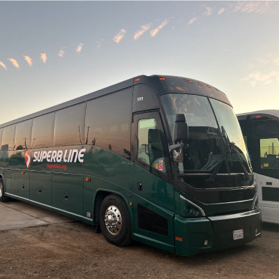 A spacious charter bus in fresno, ca showcasing comfortable bus and climate control, ensuring a relaxing corporate travel experience in California