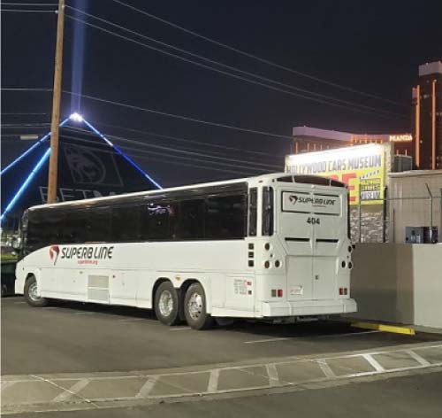 Modern school bus rental with comfortable seating for long distance travel